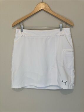 Puma White Golf Skirt with Side Pocket and Subtle Logo